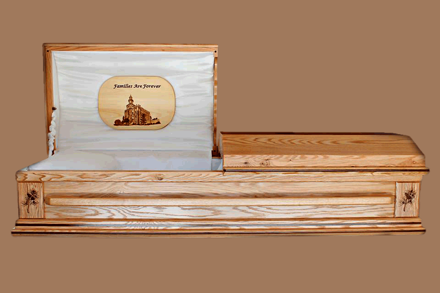 oak walnut inlay casket